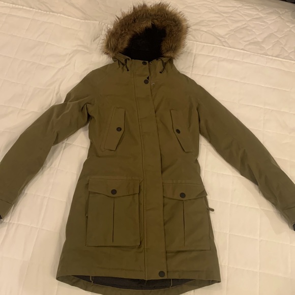 Gorgeous Ripzone Winter Jacket Ladies XS olive Military Green pockets snowboard - Picture 1 of 11